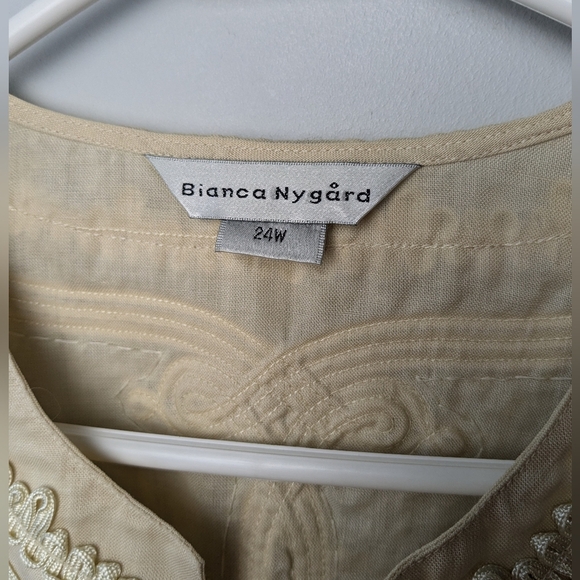 BIANCA NYGARD Plus Size Tunic Women Blouse Size 24W 100% Linen Boho - Picture 6 of 12